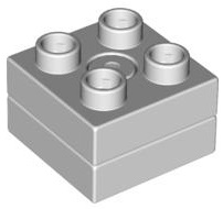 Lego® Duplo® otočná kostka 2x2 sv. šedá