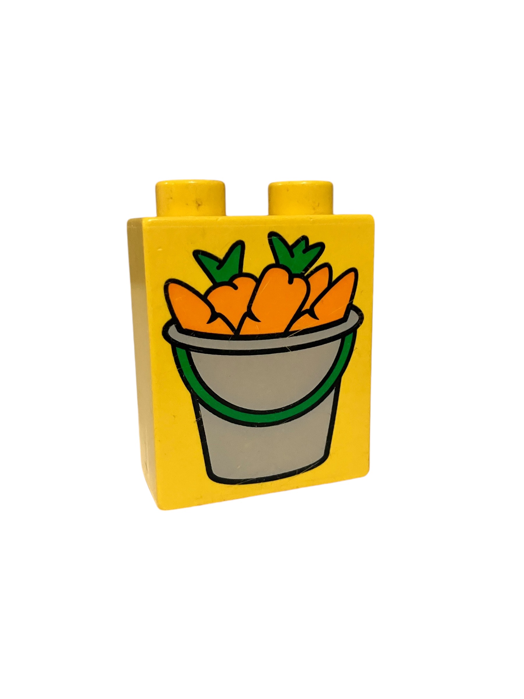 Lego Duplo kostka s potiskem s mrkvemi