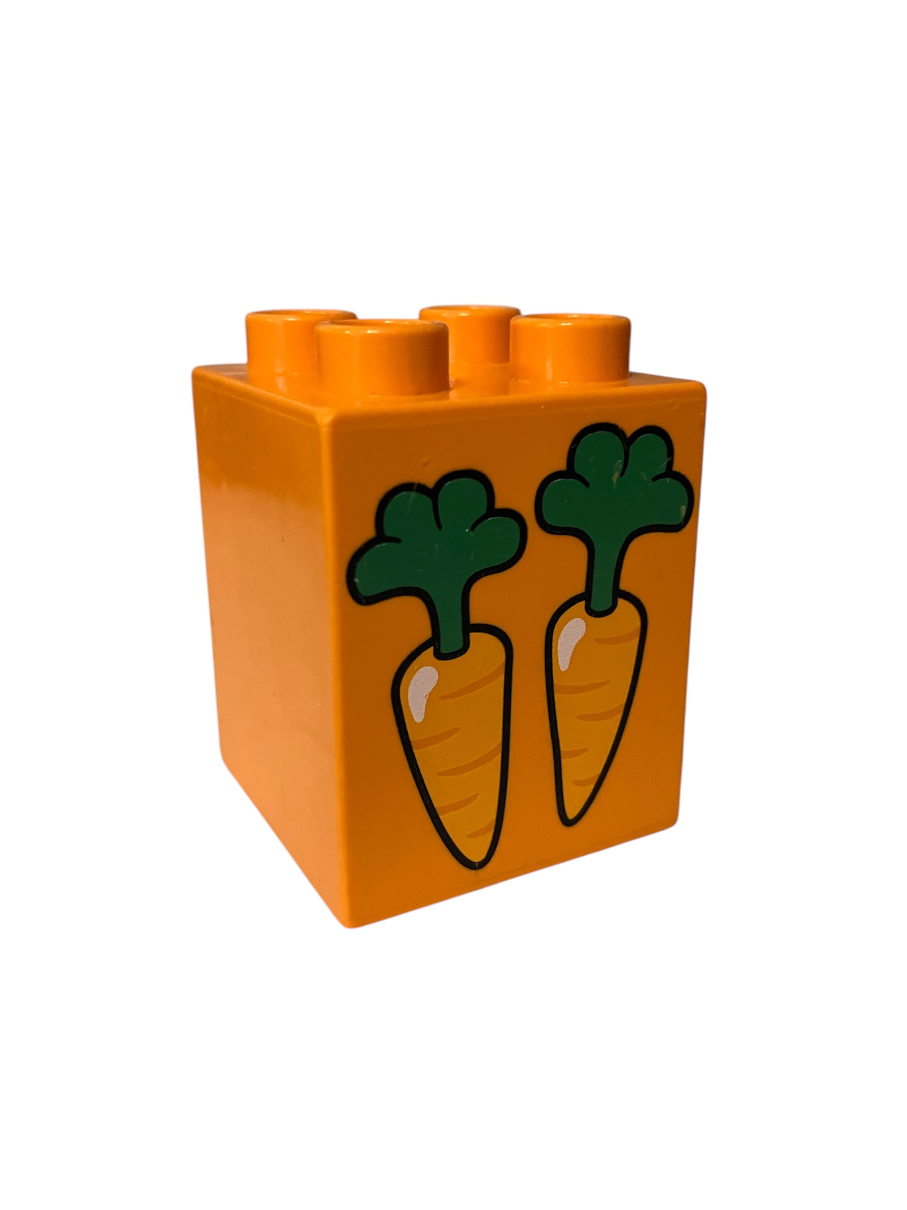 Lego Duplo kostka s potiskem mrkví
