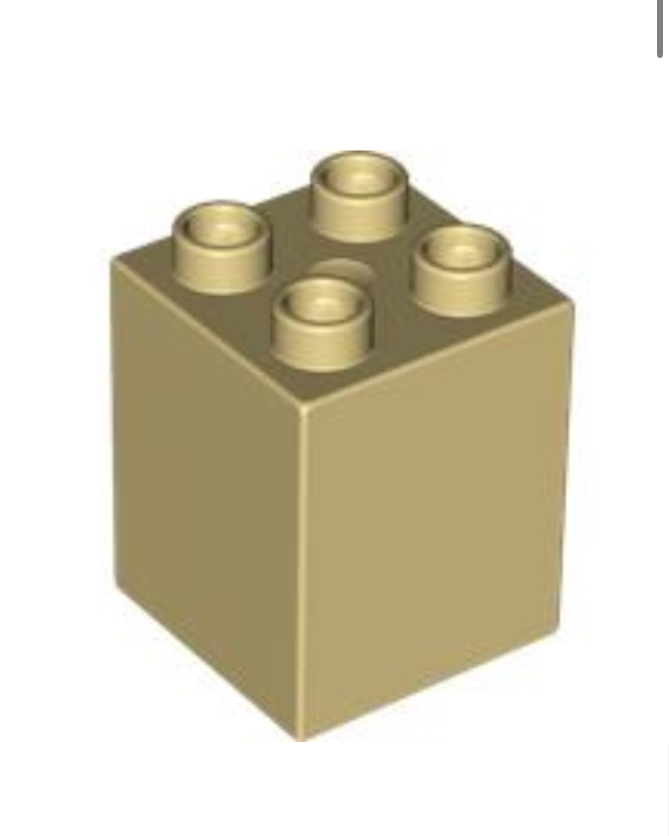 Lego Duplo kostka béžová 2x2x2