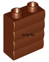 Lego Duplo kostka hnědá s vlnkama 1x2x2