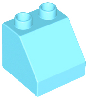 Lego Duplo kostka zkosená 2x2 tyrkysová