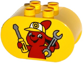 Lego® Duplo® kostka s potiskem králíčka a nářadí