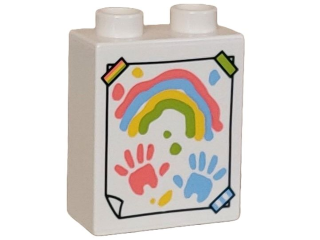 Lego® Duplo® kostka 1x2x2 barevný otisk dlaní