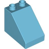 Lego Duplo zkosená kostka tyrkysová x2x2