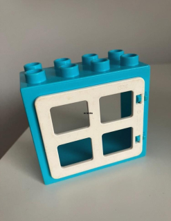 Lego Duplo okno tyrkysovobílé