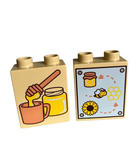 Lego® Duplo® kostka s oboustranným potiskem medu a včely NOVÁ