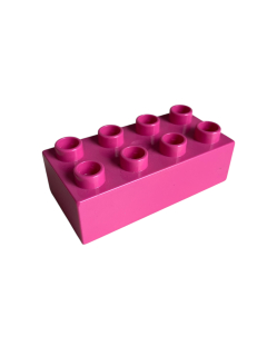 Lego Duplo kostka tm. růžová 4x2