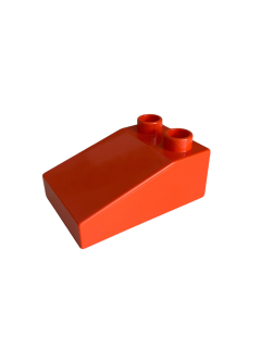 Lego Duplo kostka tm. oranžová zkosená hranatá 3x2