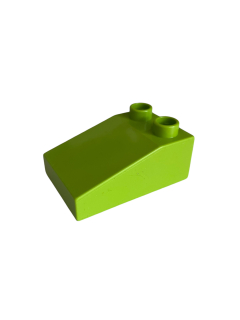 Lego Duplo kostka sv. zelená zkosená hranatá 3x2