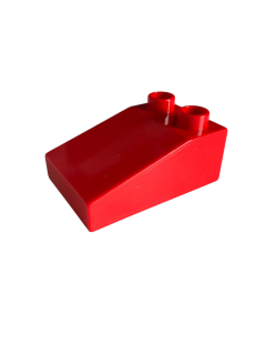 Lego Duplo kostka červená zkosená hranatá 3x2