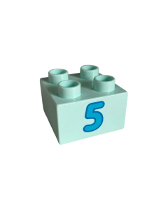 Lego® Duplo® kostka s číslem 5 mintová