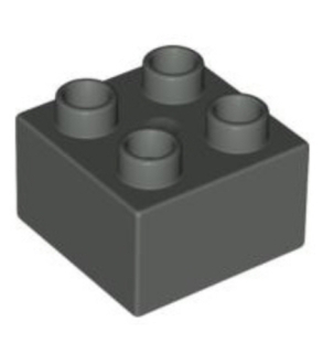 Lego Duplo kostka tm. šedá 2x2