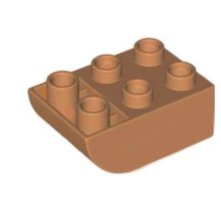 Lego® Duplo® kostka zaoblená nahoru 2x3 sv. nugátová