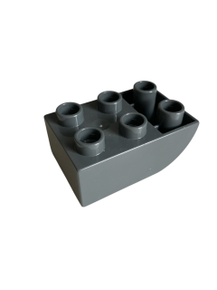 Lego® Duplo® kostka zaoblená nahoru 2x3 tm. šedá