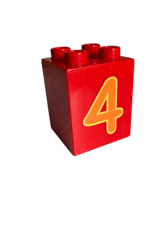 Lego Duplo kostka s číslem 4