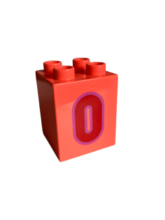 Lego Duplo kostka s číslem 0