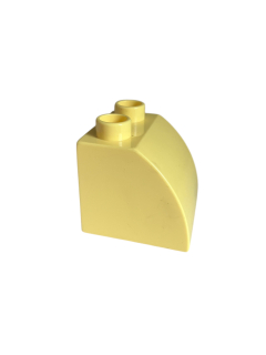 Lego Duplo kostka zkosená zaoblená 2x2 sv. žlutá