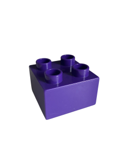 Lego Duplo kostka tm. fialová 2x2