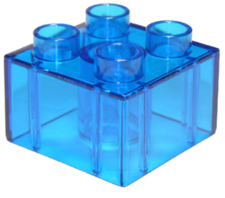 Lego Duplo kostka průhledná tm. modrá 2x2