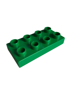 Lego Duplo kostka tm. zelená 4x2 úzká