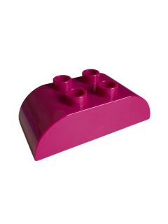 Lego Duplo kostka tm. růžová zaoblená 4x2