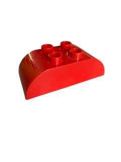 Lego Duplo kostka červená zaoblená 4x2