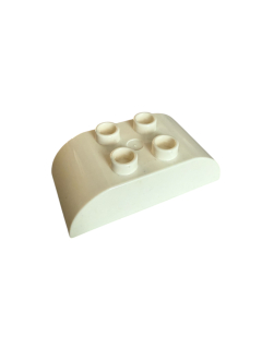 Lego Duplo kostka bílá zaoblená 4x2