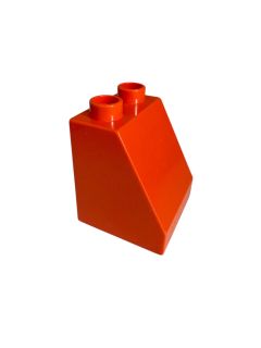 Lego Duplo zkosená kostka tm. oranžová 2x2x2