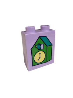 Lego® Duplo® kostka 1x2x2 hodiny kukačky
