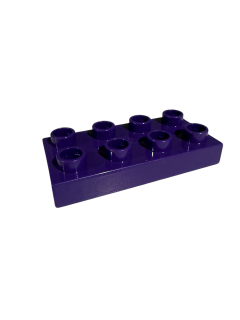 Lego Duplo kostka tm. fialová 4x2 úzká