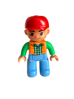 Lego® Duplo® postavička, muž, zelenooranžová košile