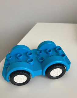 Lego® Duplo® podvozek k autu stř. modrý, bílá kolečka